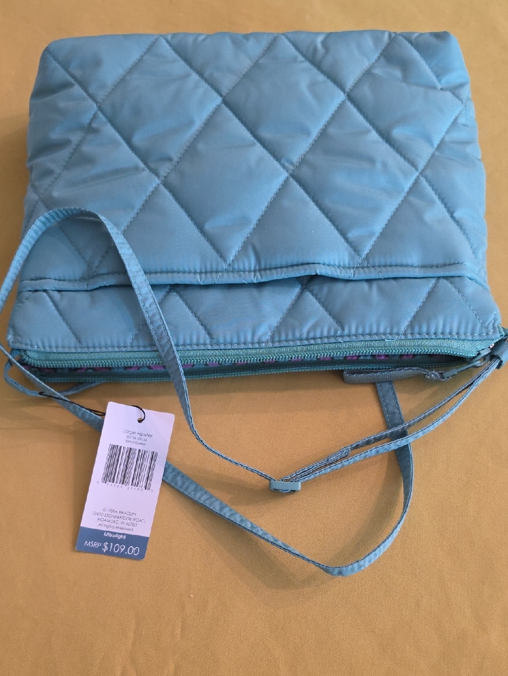 NWT - Vera Bradley Large Hipster Crossbody Bag In Beryl Green - Adjustable Strap